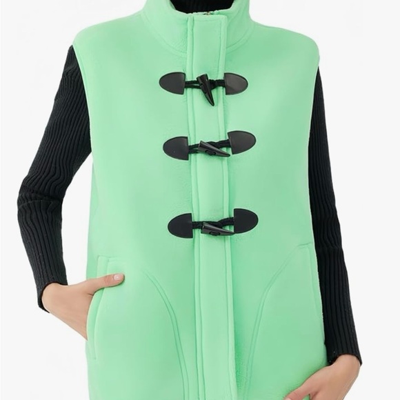 NWT Jiang Wu Women’s Sherpa Vest, Mint Green, M - Picture 2 of 6
